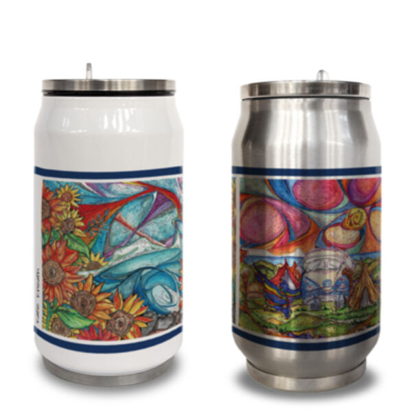 Sunflowers and Camper Van Can Flask Thumbnail