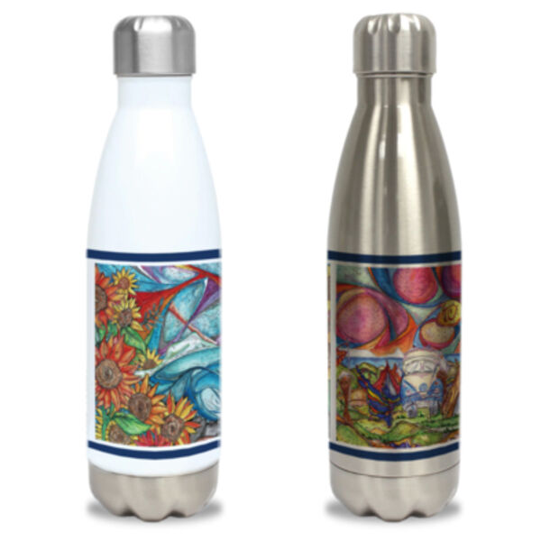 Sunflowers and Camper Van Bowling Bottle Thumbnail